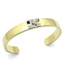 Load image into Gallery viewer, LO2580 - Gold+Rhodium White Metal Bangle with Top Grade Crystal  in Clear