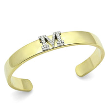 Load image into Gallery viewer, LO2582 - Gold+Rhodium White Metal Bangle with Top Grade Crystal  in Clear