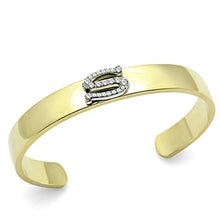 Load image into Gallery viewer, LO2588 - Gold+Rhodium White Metal Bangle with Top Grade Crystal  in Clear
