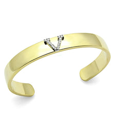 Load image into Gallery viewer, LO2591 - Gold+Rhodium White Metal Bangle with Top Grade Crystal  in Clear