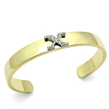 Load image into Gallery viewer, LO2593 - Gold+Rhodium White Metal Bangle with Top Grade Crystal  in Clear
