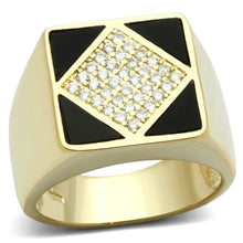 Load image into Gallery viewer, LO2608 - Gold Brass Ring with AAA Grade CZ  in Clear