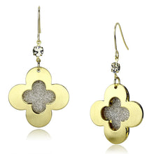 Load image into Gallery viewer, LO2668 - Matte Gold &amp; Gold Iron Earrings with Top Grade Crystal  in Clear