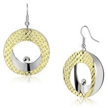 Load image into Gallery viewer, LO2672 - Gold+Rhodium Iron Earrings with Top Grade Crystal  in Clear