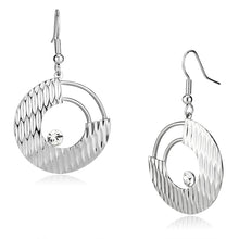 Load image into Gallery viewer, LO2677 - Rhodium Iron Earrings with Top Grade Crystal  in Clear