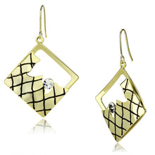 Load image into Gallery viewer, LO2689 - Gold Iron Earrings with Top Grade Crystal  in Clear