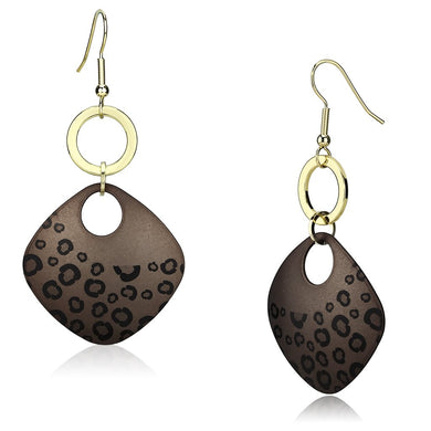 LO2701 - Special Color Iron Earrings with Epoxy  in Jet