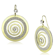Load image into Gallery viewer, LO2716 Gold Iron Earrings with Top Grade Crystal in Clear