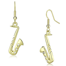 Load image into Gallery viewer, LO2741 - Gold Iron Earrings with Top Grade Crystal  in Clear