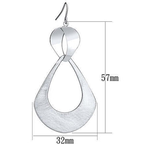 LO2752 Matte Rhodium & Rhodium Iron Earrings with No Stone in No Stone