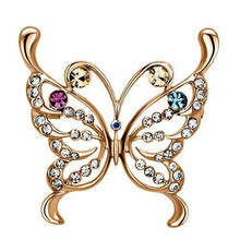 Load image into Gallery viewer, LO2794 - Flash Rose Gold White Metal Brooches with Top Grade Crystal  in Multi Color