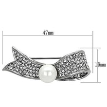 Load image into Gallery viewer, LO2799 - Imitation Rhodium White Metal Brooches with Synthetic Pearl in White
