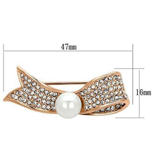 Load image into Gallery viewer, LO2800 - Flash Rose Gold White Metal Brooches with Synthetic Pearl in White