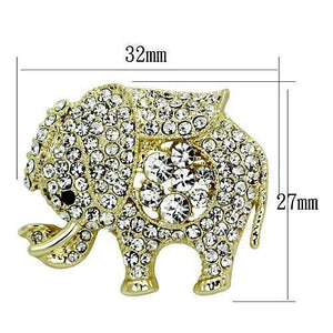 LO2804 - Flash Gold White Metal Brooches with Top Grade Crystal  in Clear