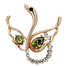 Load image into Gallery viewer, LO2816 - Flash Gold White Metal Brooches with Top Grade Crystal  in Olivine color