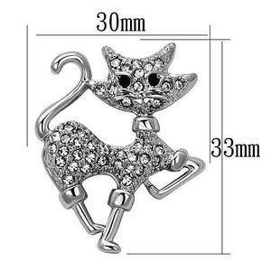 LO2819 - Imitation Rhodium White Metal Brooches with Top Grade Crystal  in Clear