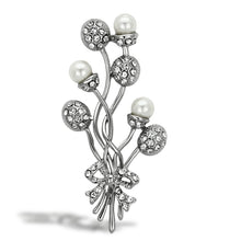 Load image into Gallery viewer, LO2835 - Imitation Rhodium White Metal Brooches with Synthetic Pearl in White