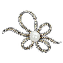 Load image into Gallery viewer, LO2840 - Imitation Rhodium White Metal Brooches with Synthetic Pearl in White
