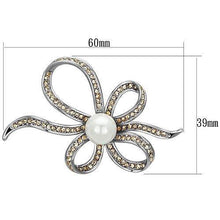 Load image into Gallery viewer, LO2840 - Imitation Rhodium White Metal Brooches with Synthetic Pearl in White