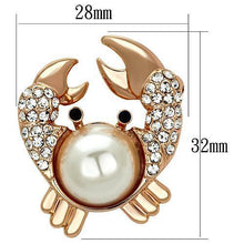 Load image into Gallery viewer, LO2843 - Flash Rose Gold White Metal Brooches with Synthetic Pearl in White
