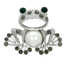 Load image into Gallery viewer, LO2844 - Imitation Rhodium White Metal Brooches with Synthetic Pearl in White