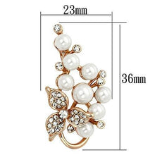 Load image into Gallery viewer, LO2853 - Flash Rose Gold White Metal Brooches with Synthetic Pearl in White