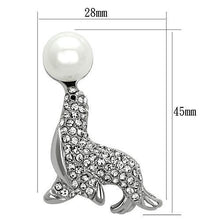 Load image into Gallery viewer, LO2872 - Imitation Rhodium White Metal Brooches with Synthetic Pearl in White