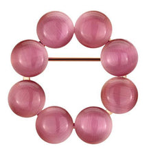 Load image into Gallery viewer, LO2887 - Flash Rose Gold White Metal Brooches with Synthetic Cat Eye in Rose