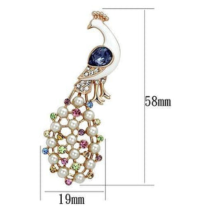 LO2897 - Flash Rose Gold White Metal Brooches with Top Grade Crystal  in Multi Color