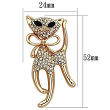 Load image into Gallery viewer, LO2901 - Flash Rose Gold White Metal Brooches with Top Grade Crystal  in Jet