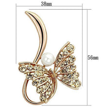Load image into Gallery viewer, LO2903 - Flash Rose Gold White Metal Brooches with Synthetic Pearl in White