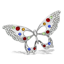 Load image into Gallery viewer, LO2906 - Imitation Rhodium White Metal Brooches with Top Grade Crystal  in Multi Color