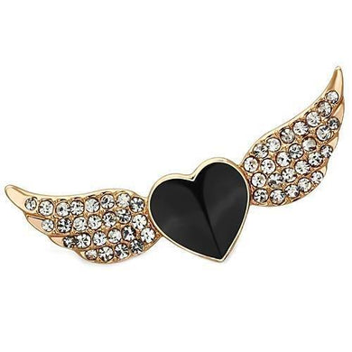 LO2909 - Flash Rose Gold White Metal Brooches with Top Grade Crystal  in Multi Color