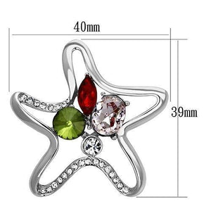 LO2912 - Imitation Rhodium White Metal Brooches with Synthetic Acrylic in Multi Color