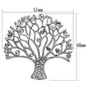 LO2915 - Imitation Rhodium White Metal Brooches with Top Grade Crystal  in Clear