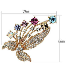 Load image into Gallery viewer, LO2922 - Flash Rose Gold White Metal Brooches with Top Grade Crystal  in Multi Color