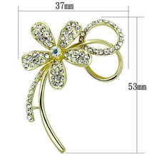 Load image into Gallery viewer, LO2924 - Flash Gold White Metal Brooches with Top Grade Crystal  in Clear