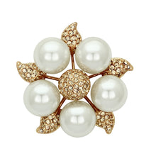 Load image into Gallery viewer, LO2928 - Flash Rose Gold White Metal Brooches with Synthetic Pearl in White