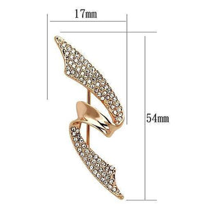 LO2941 - Flash Rose Gold White Metal Brooches with Top Grade Crystal  in Clear