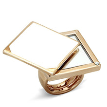 Load image into Gallery viewer, LO2971 - Rose Gold Brass Ring with Synthetic Synthetic Glass in Clear