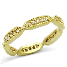 Load image into Gallery viewer, LO3001 - Gold Brass Ring with AAA Grade CZ  in Clear