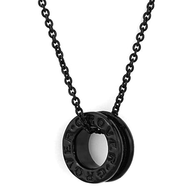 LO3088 - TIN Cobalt Black Brass Chain Pendant with No Stone