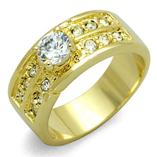 Load image into Gallery viewer, LO3218 - Gold Brass Ring with AAA Grade CZ  in Clear