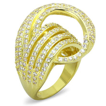 Load image into Gallery viewer, LO3222 Gold Brass Ring with AAA Grade CZ in Clear