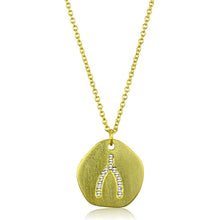 Load image into Gallery viewer, LO3479 - Gold &amp; Brush Brass Chain Pendant with Top Grade Crystal  in Clear