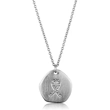 Load image into Gallery viewer, LO3480 - Rhodium+Brushed Brass Chain Pendant with Top Grade Crystal  in Clear