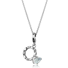 Load image into Gallery viewer, LO3490 - Rhodium Brass Pendant with AAA Grade CZ  in Clear