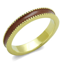 Load image into Gallery viewer, LO3551 - Gold Brass Ring with Epoxy  in Brown