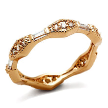 Load image into Gallery viewer, LO3553 - Rose Gold Brass Ring with AAA Grade CZ  in Clear