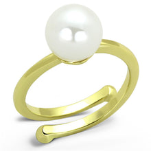 Load image into Gallery viewer, LO3656 - Gold Brass Ring with Synthetic Pearl in White
